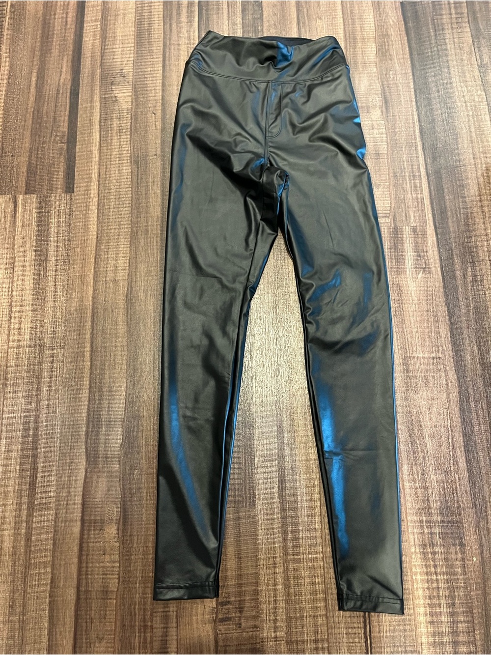 aerie Black Faux Leather High-Waist Leggings